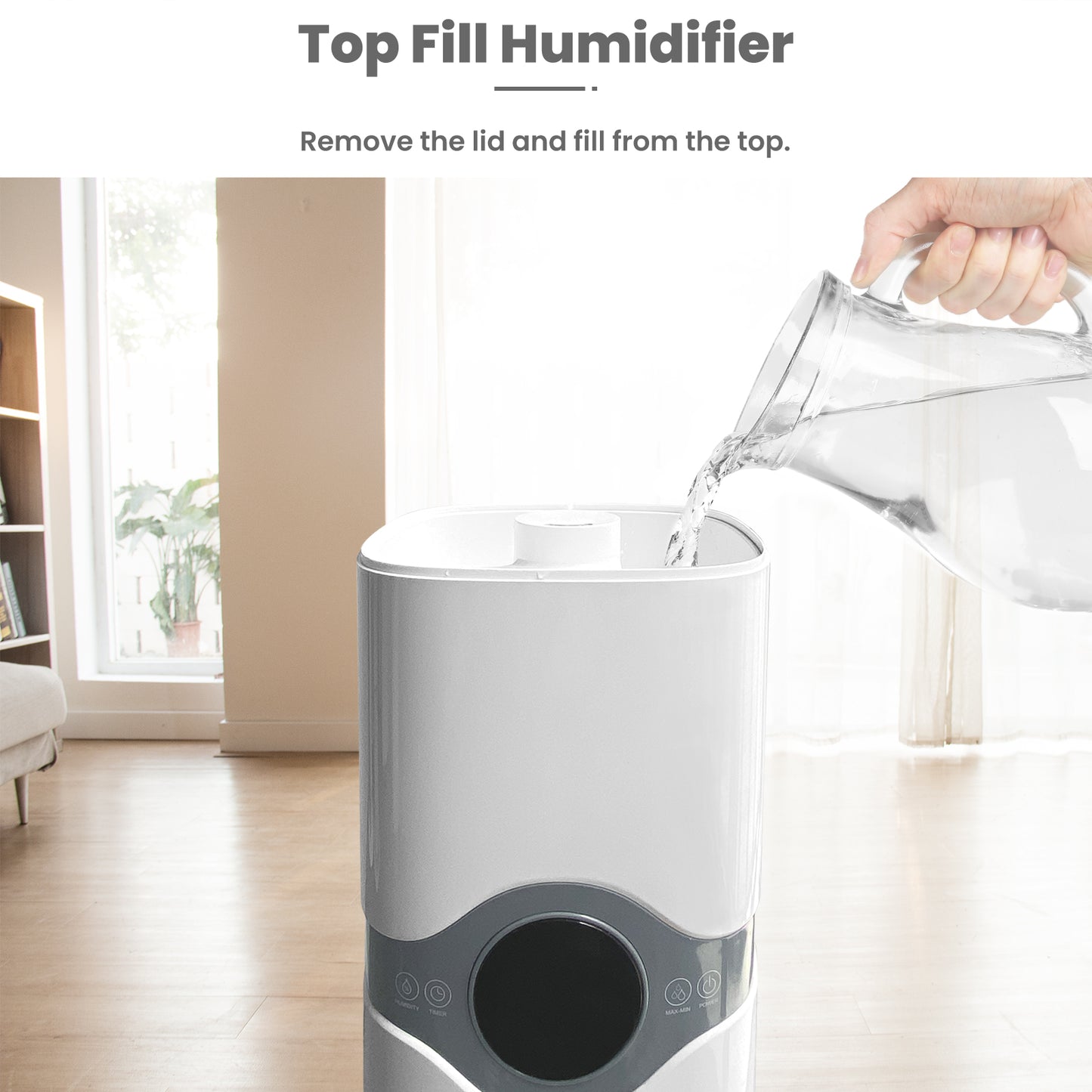 [MH-045]2.4Gal. Large Capacity Ultrasonic Humidifiers for Home, 36H Humidifying, 300ML/H Max Mist Output
